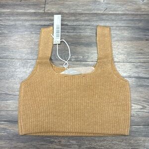 Everlane Tank Top Women XSmall Camel Cozy Stretch Cami Sweater Crop Wool Yak